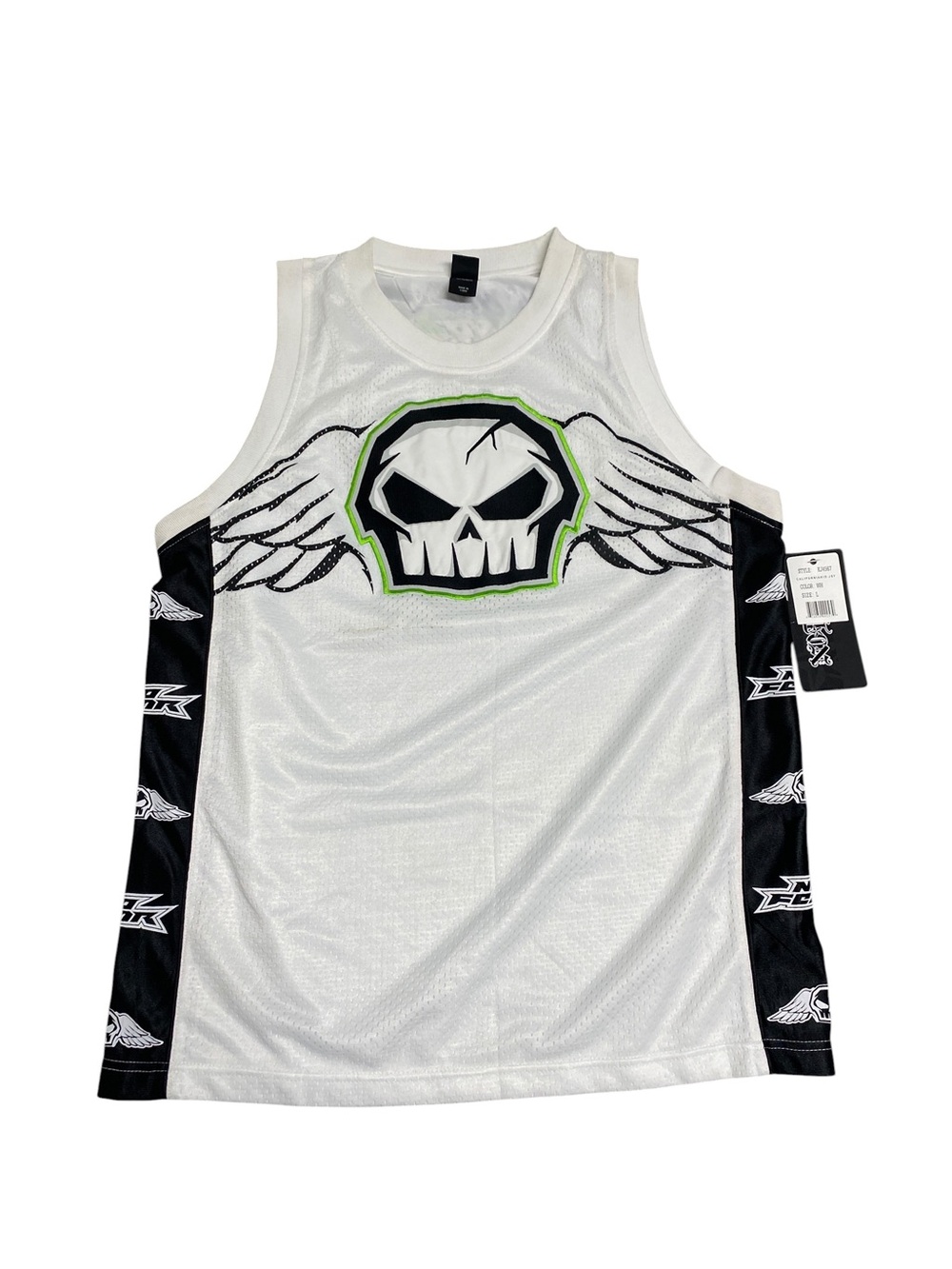 Y2K Fatal Clothing Skull Wings Mesh Tank Top NWT